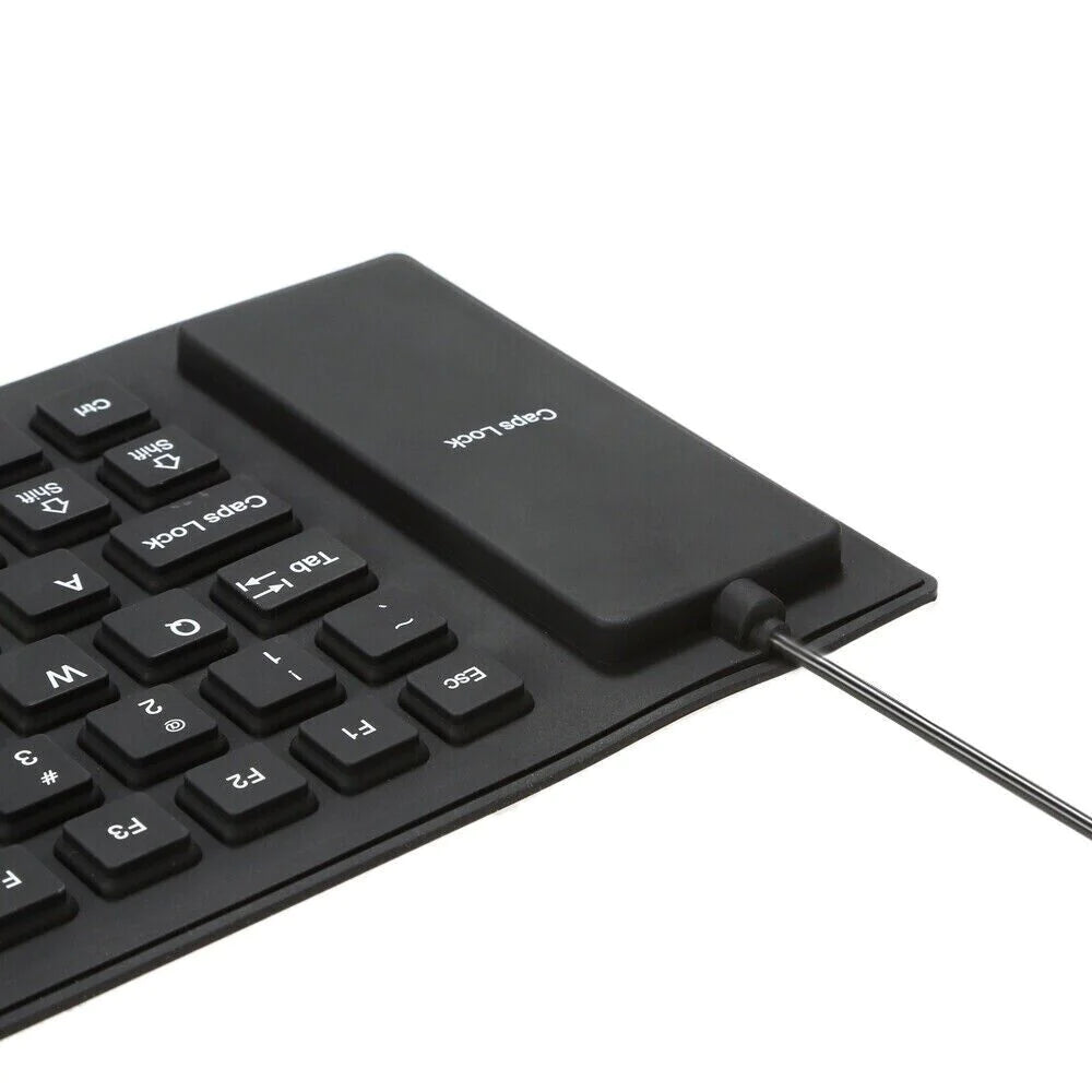 Stay Protected and Productive: Waterproof Silicone Keyboard - Foldable, Flexible, USB, Dustproof, Dirtproof, Full Size, Ideal for Any Environment!