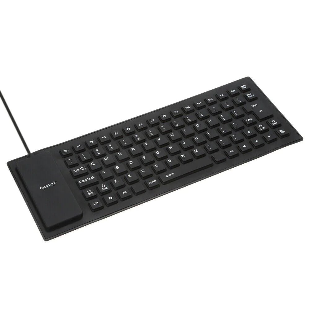 Stay Protected and Productive: Waterproof Silicone Keyboard - Foldable, Flexible, USB, Dustproof, Dirtproof, Full Size, Ideal for Any Environment!