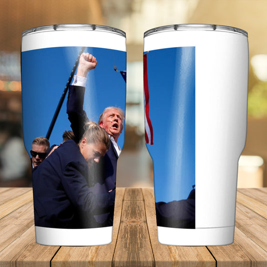 Donald Trump Resilience 30oz Curved Tumbler – Keep Your Drink Hot or Cold in Style