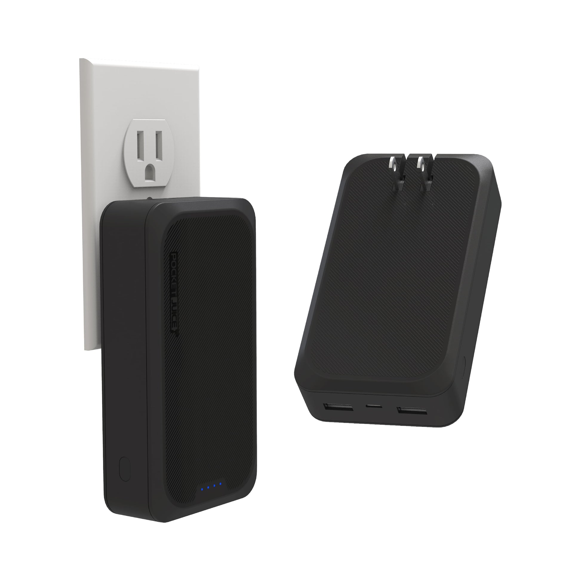 Endurance AC 10,000Mah, Portable Power Bank Charger with Built-In Wall Plug, Black