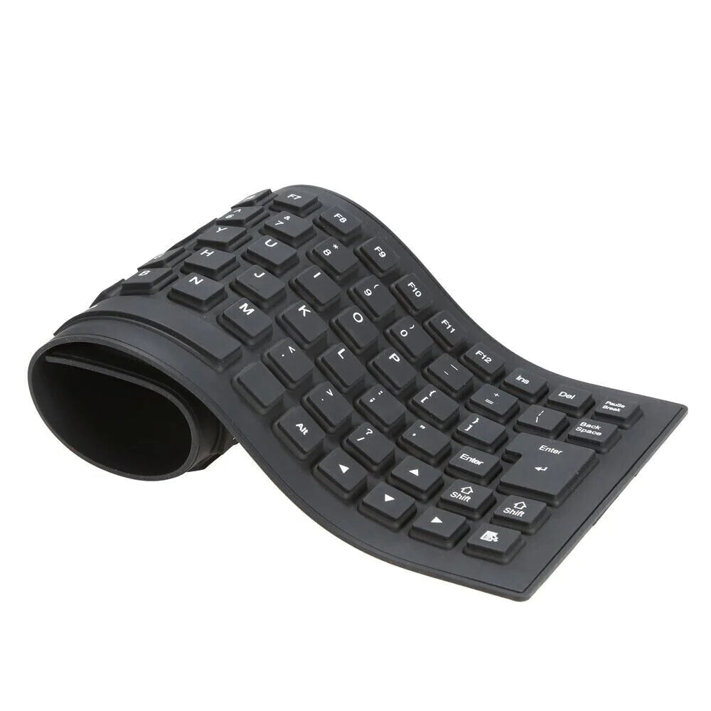 Stay Protected and Productive: Waterproof Silicone Keyboard - Foldable, Flexible, USB, Dustproof, Dirtproof, Full Size, Ideal for Any Environment!