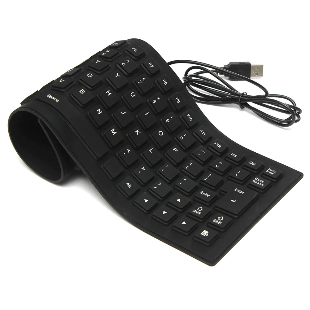 Stay Protected and Productive: Waterproof Silicone Keyboard - Foldable, Flexible, USB, Dustproof, Dirtproof, Full Size, Ideal for Any Environment!