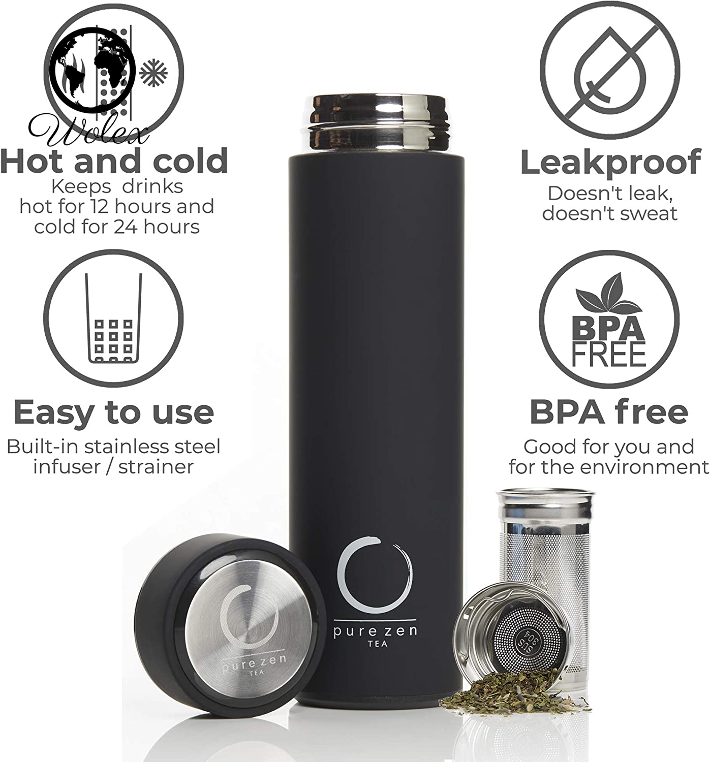 Stay Refreshed On-The-Go: Stainless Steel Insulated Tea Infuser Tumbler - Your Perfect Companion for Tea, Coffee, and Fruit-Infused Hydration!